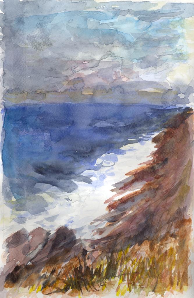 Côte sauvage - Aquarelle